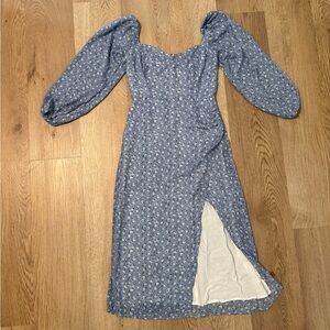 Abercrombie & Fitch Blue Floral Long Sleeve Dress